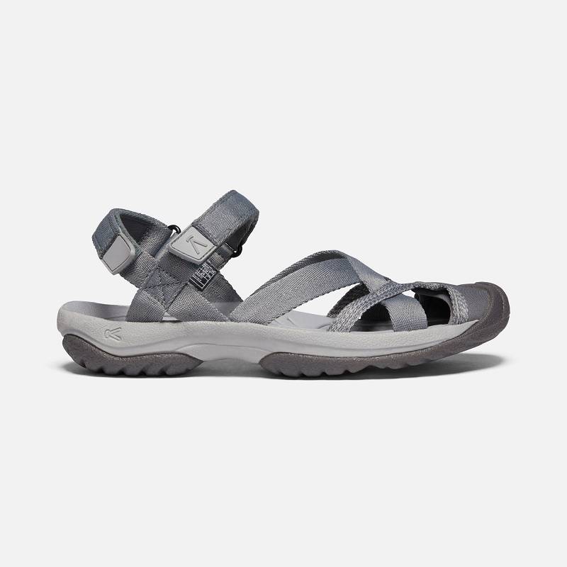 Keen Kira Ankle Strap Trekkingsandalen Damen DE-75081 Steel Grey - Keen Damenschuhe Grau